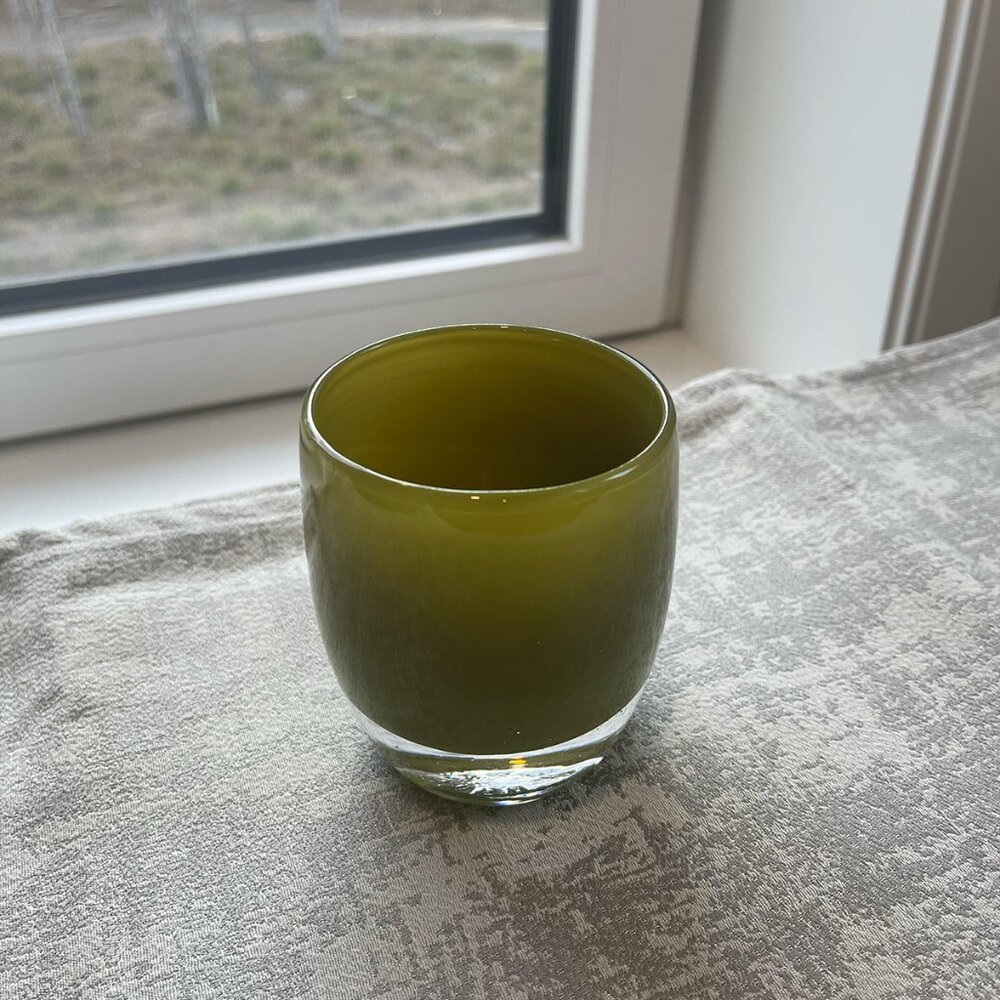 Glassy Baby "Greenlake" Handmade blown glass votive candleholder